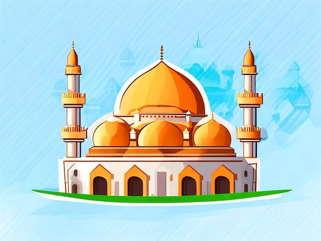 Projekt naklejki kreskówki meczetu artystyczny prosty projekt hd darmowe pobranie