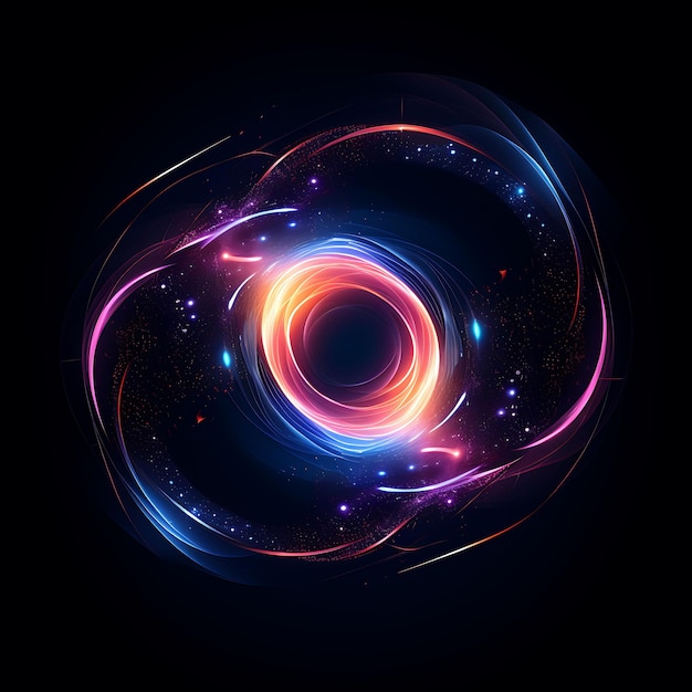 Projekt Neon Galaxy Galaxy Inspired Lines Elementy kosmiczne Głęboko niebieskie koszulki Clipart Design Glow