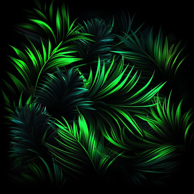 Projekt Neon Jungle Wildlife Inspired Lines Tropical Foliage Neon Gr Clipart T-shirt Design Glow