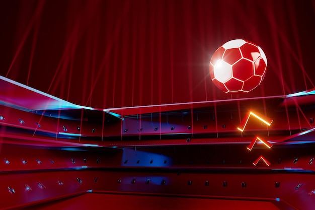 Projekt obiektu piłki nożnej 3D realistyczny