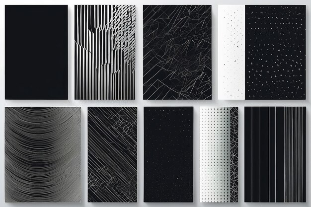 Zdjęcie projekt okładki dla ulotki broszury geometryczne abstrakcyjne tło białe, niebieskie i czarne