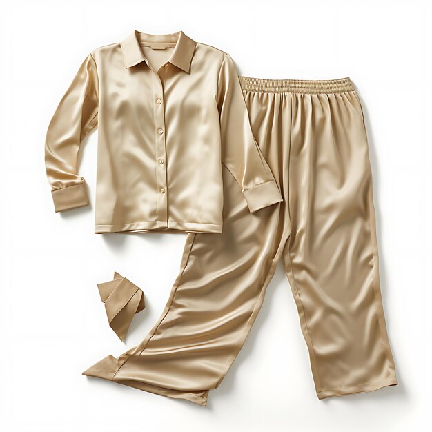 Projekt piżamy z jedwabiu lub bawełny skoordynowany styl wzornictwa dla izolowanych na białym BG Blank