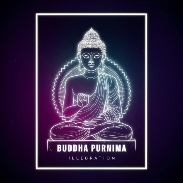 Zdjęcie projekt plakatów happy buddha purnima