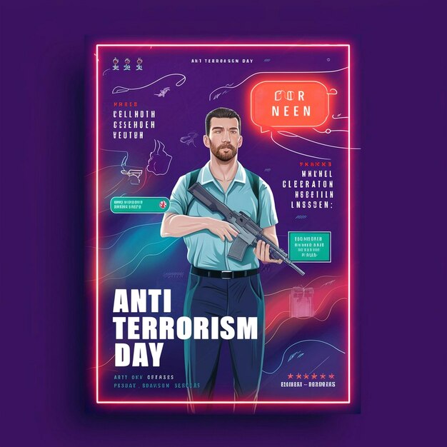 Zdjęcie projekt plakatów narodowego dnia zwalczania terroryzmu