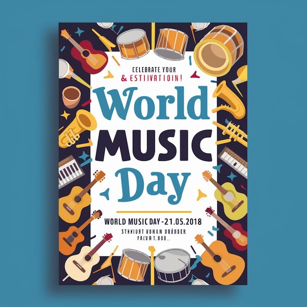 Zdjęcie projekt plakatów światowego dnia muzyki