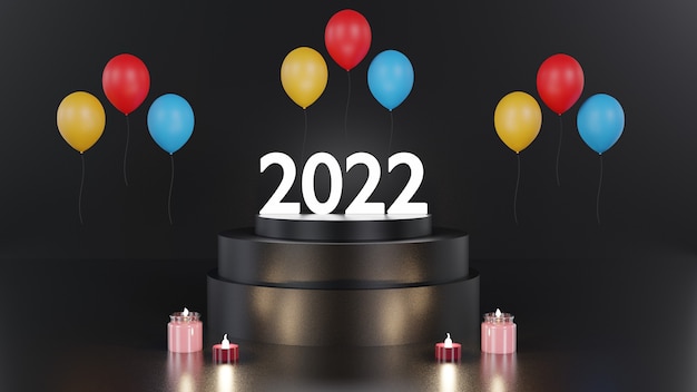 Projekt platformy 3D nowy rok 2022