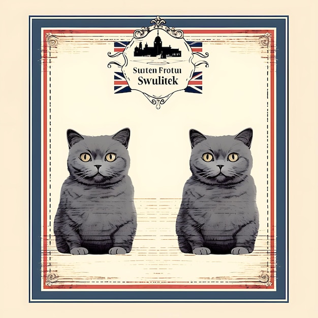 Zdjęcie projekt ramy brytyjskiego kota krótkowłosego z okrągłą twarzą i niebieskim płaszczem embe iphone case style art