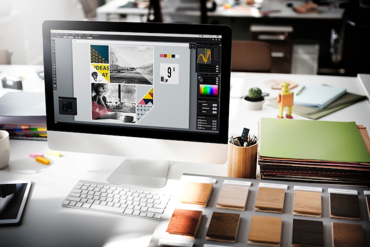 Zdjęcie projekt studio kreatywność pomysły drewniana paleta dekoracja koncepcja