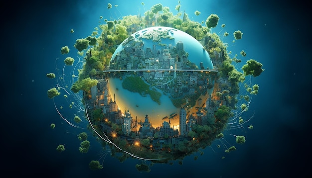 Projekt światowego dnia ozonu dla lepszej przyszłości Koncepcja kreatywna
