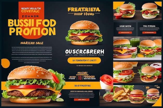 Projekt szablonu banera internetowego promującego biznes fast food Restauracja zdrowy burger