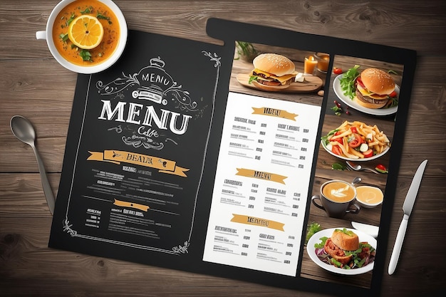 Projekt szablonu menu restauracji i kawiarni