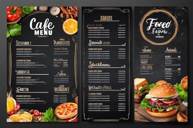 Projekt szablonu menu restauracji i kawiarni