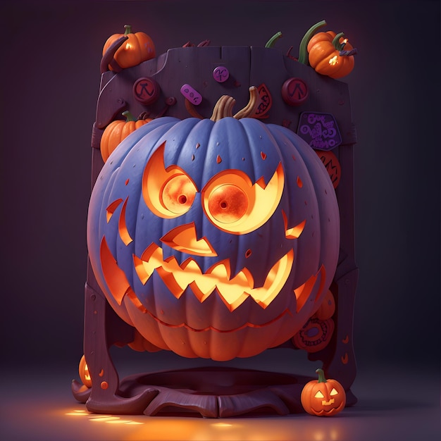 Projekt szablonu ulotki z dynią Halloween 3D