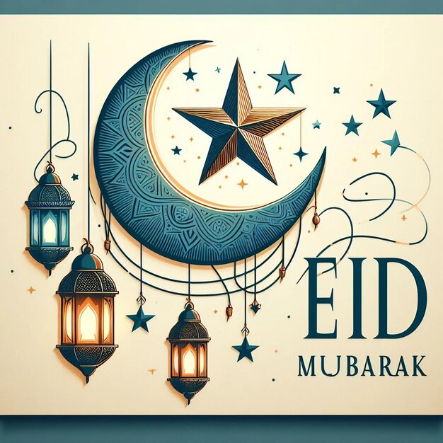 Zdjęcie projekt tła eid mubarak