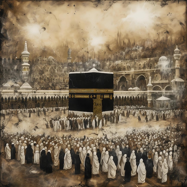 Zdjęcie projekt tła hajj islamski w mekce arabii saudyjskiej