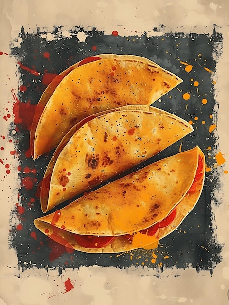 Projekt tła plakatów żywnościowych Żywe święto meksykańskich smakołyków kulinarnych i kulturowych