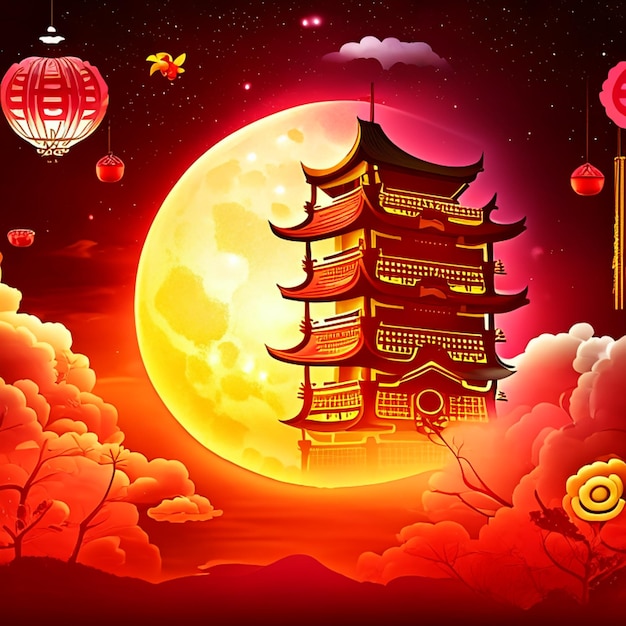 Projekt ulotki chińskiego letniego festiwalu