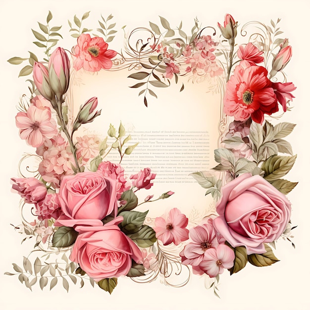 Zdjęcie projekt vellum book love letter velum paper material rose pink roman clipart t-shirt ramy dekoracyjne.