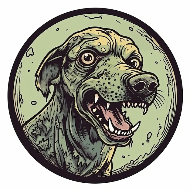 projekt wektora psa zombie dla maski przycinającej koszulkę