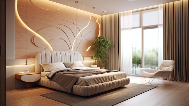 Projekt wnętrza przytulnej i stylowej sypialni