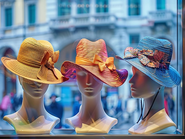 Zdjęcie projektanci kapeluszy sprzedają swoje kreacje na targu mody na targu tradycyjnym i kulturalnym
