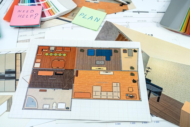 Projektant bierze na siebie projekt, w którym trzeba wybrać kolory do pewnego rysunku nowego domu