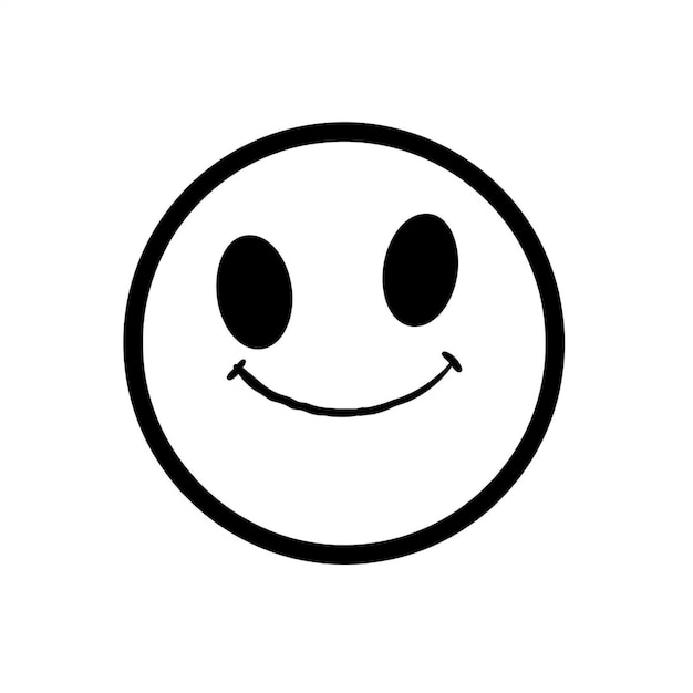 projektowanie linii logotypu wektorowego uśmiechu twarzy na czarno-białym tle