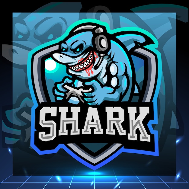 Zdjęcie projektowanie logo e-sportowej maskotki do gier rekina