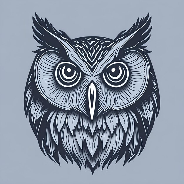 Projektowanie Logo Ikony Wektorowej Owl Line Art