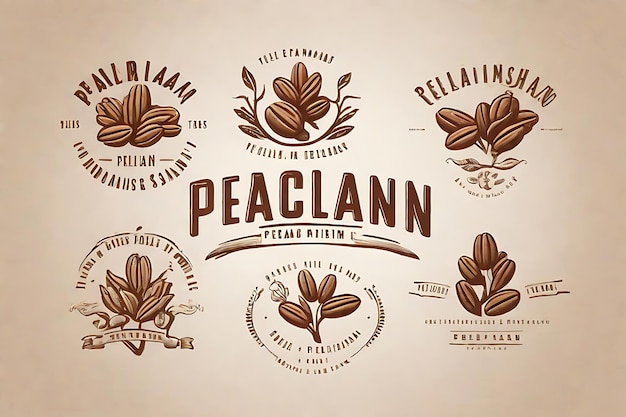 Projektowanie logo produktu Pecan Różne style i odmiany