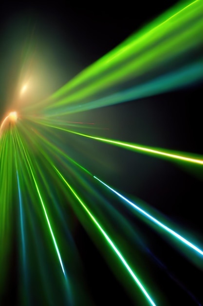 Promienie ruchu rozmycie światła neon zielony niebieski kolor lasera