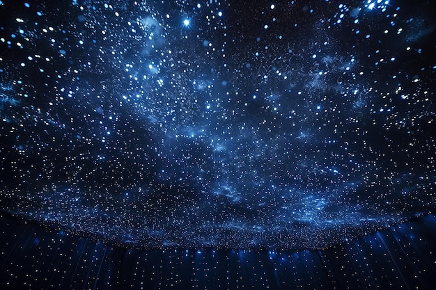 Promieniowanie niebieskie włókna optycznego na suficie gwiezdnym