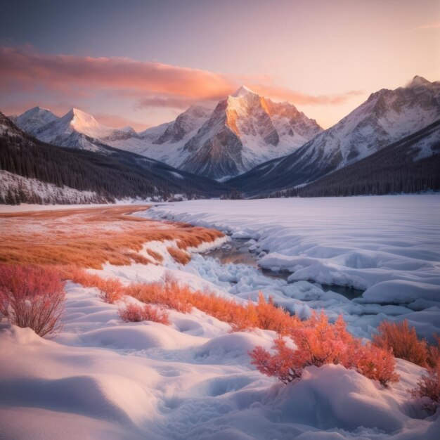 Promienny pokaz natury Alpenglow Sunrise