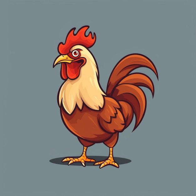 Prosta, ale urocza ilustracja z kurczakiem jest idealnym wyborem dla logo firmy produkującej smażone kurczaki