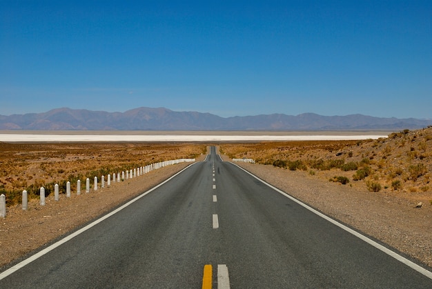 Prosta droga w kierunku salinas grandes, Jujuy, Argentyna