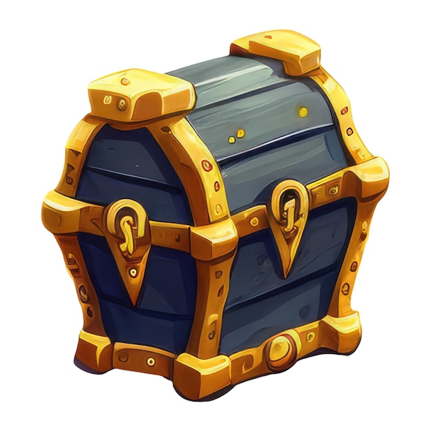 Prosta fantazja Treasure Chest 2d stylizowany zasób gry