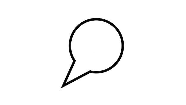 Prosta ikona wiadomości SMS wyświetlana na białym tle podkreślająca jasny i prosty projekt