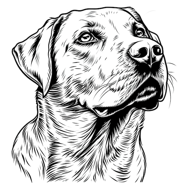 Prosta ilustracja artystyczna książki do malowania, przedstawiająca labradora retrievera, psa, głowę, białe tło v 6 Job ID 3e6d27a9b54b45379438c83308a1a59a