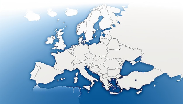 Zdjęcie prosta mapa europy na białym tle bez żadnego tekstu lub logo