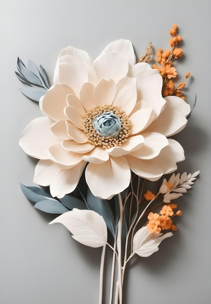 proste i piękne minimalistyczne kwiaty generowane przez AI