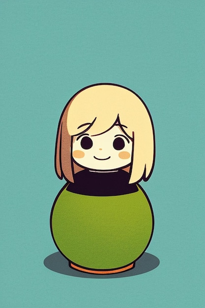 Zdjęcie proste tło kreskówki w stylu anime dziewczyna awatar postaci rysunku