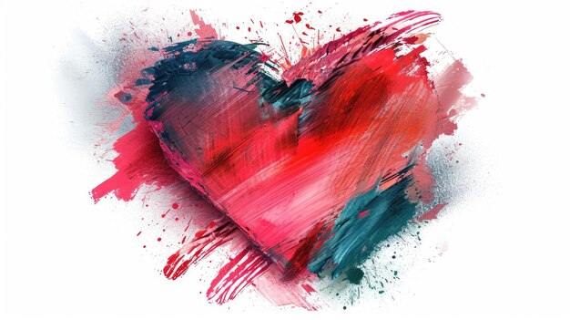 Prosty i elegancki obraz czerwonego serca na białym tle Doskonały do wyrażania miłości i uczuć Idealny do kart powitalnych, postów w mediach społecznościowych i promocji Dnia Walentynek