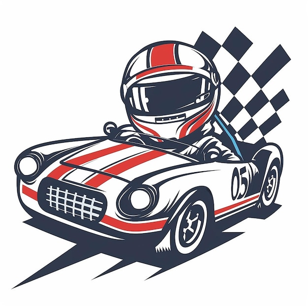 prosty logo klubu rallye z hełmem wyścigowym