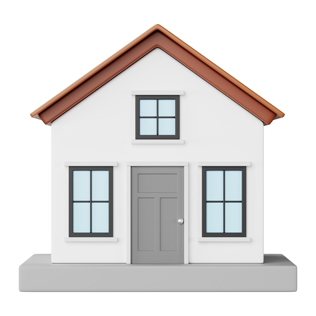 Prosty model domu png ilustracja 3D przezroczysty tło