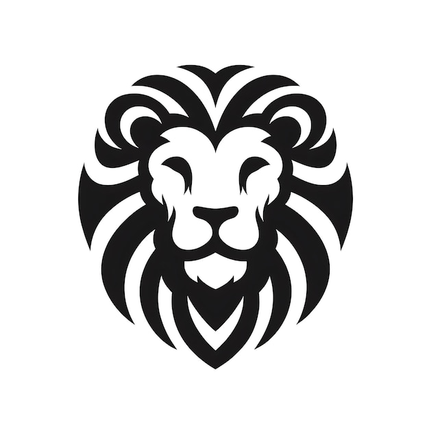 Zdjęcie prosty monochromatyczny logo z głową lwa bez napisów