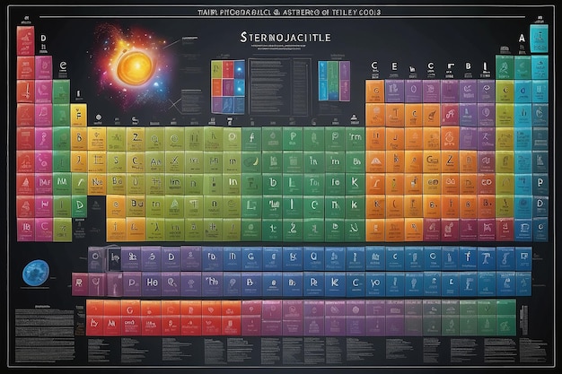 Prosty układ okresowy pierwiastków chemicznych z kodowaniem kolorystycznym