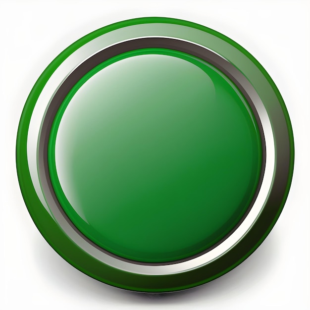 Zdjęcie prosty zielony przycisk 3d wyizolowany na białym