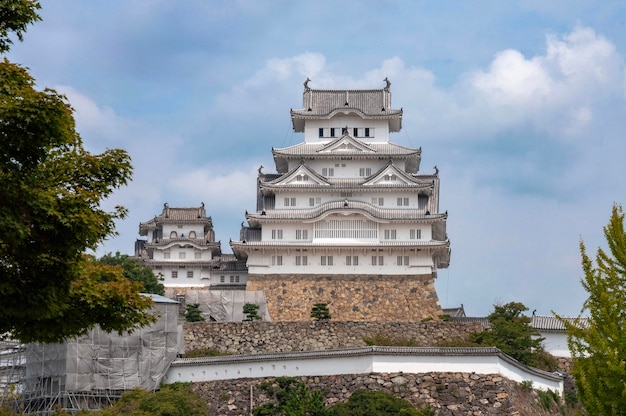 Przedni widok zamku Himeji