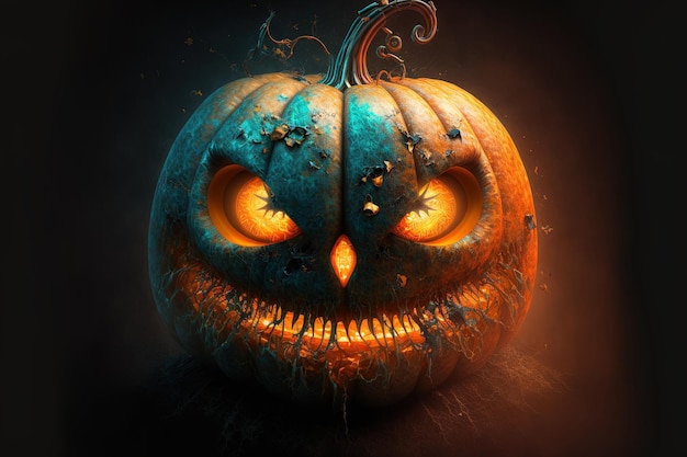 Przedstawiająca twarz dyni z motywem Halloween