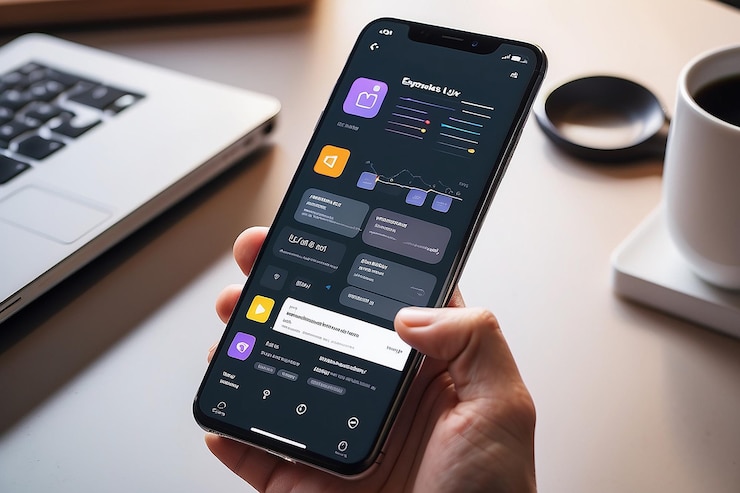 Zdjęcie przedstawienia ui i ux za pomocą smartfona